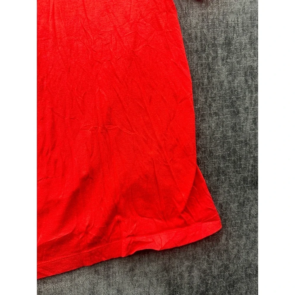 Nike Tee Shirt Mens Large Red Swoosh Graphic Print Logo Crew Neck Short Sleeve